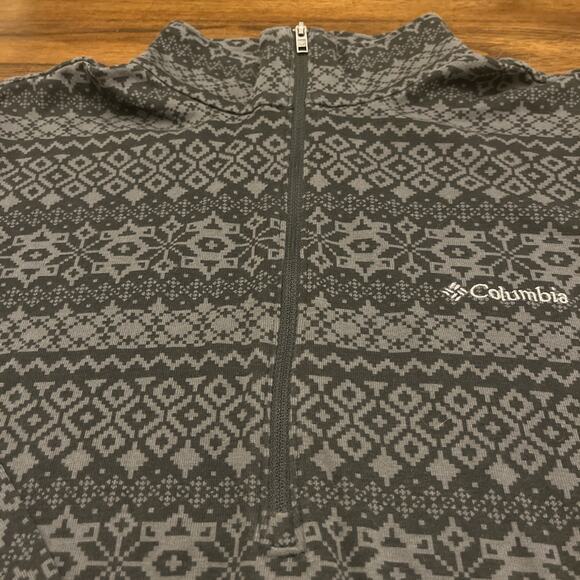 Columbia Pullover 1/4 Zip Tone On Tone Dark Gray Long Sleeve Wmn XL Shirt Cabin - Picture 5 of 9